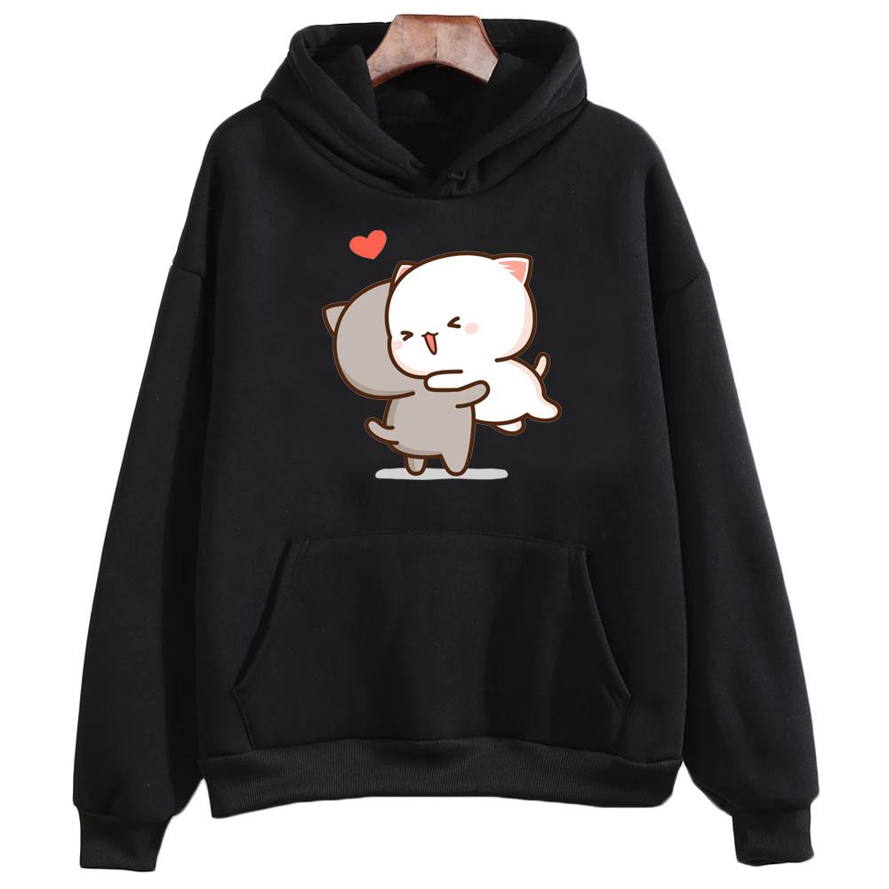 Pfirsichfarbenes Goma-Sweatshirt mit langen Ärmeln für Herren und Damen | Pfirsich-Goma-Mochi-Katze | Pfirsich-Goma-Kleidung | Pfirsichfarbener Goma-Katzen-Hoodie L