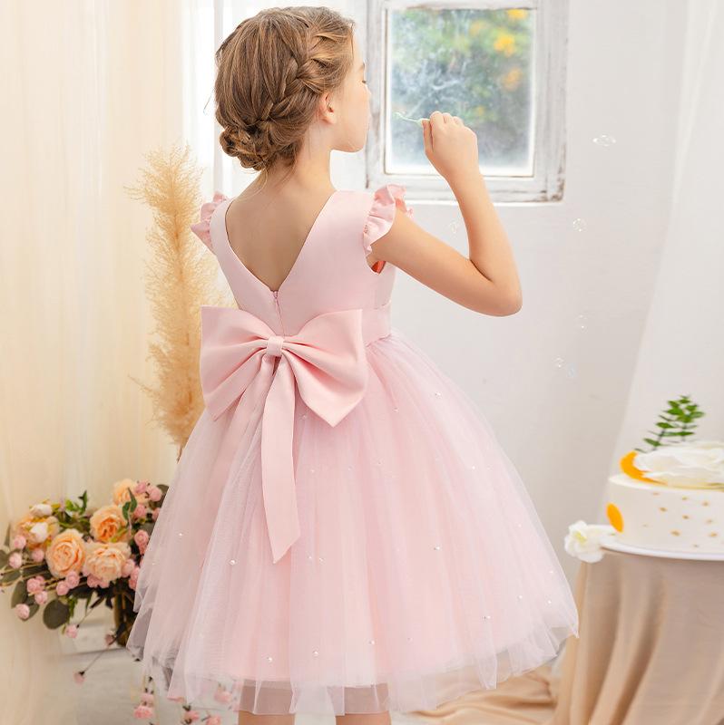 Kinderkleider für Mädchen Kleidung Kinderkleidung Fee Prinzessin Mädchenkleid Tanzkleidung Bühne Party Spitze Cosplay Kostüme 120 hellrosa