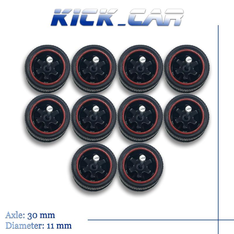 1/64 Räder Mit Festen Schwarzen Gummireifen Sechs Speichen Für Spielzeugmodell Diecast Autos Umbau Teile Für Hotwheels (5 Sets für 5 Autos)