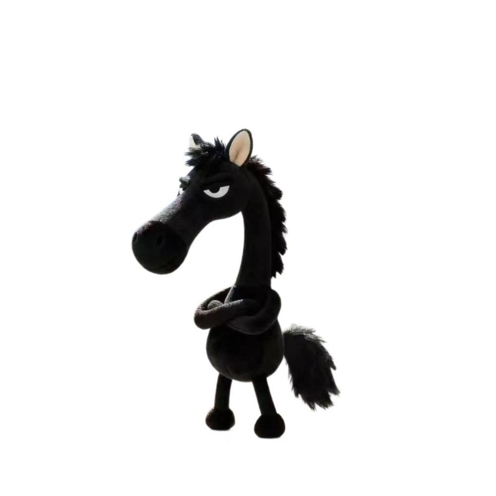 Schwarzes Pferd Stoffpuppe Schlüsselanhänger Cartoon Pony Plüschpuppe Anhänger Niedlicher Schlüsselanhänger Simulation Pferd Spielzeug Schlüsselanhänger Neujahrsgeschenke black