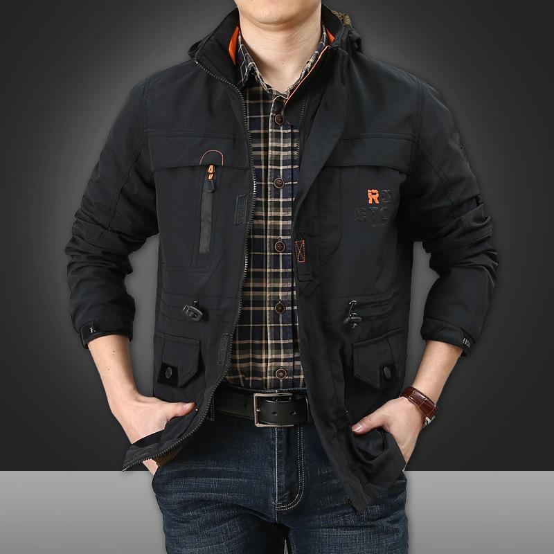 Herren Frühling und Herbst Neue Outdoor Freizeit Einlagige Jacke Jugend Dünne Wasserdichte und Winddichte Jacke Jacke 5XL