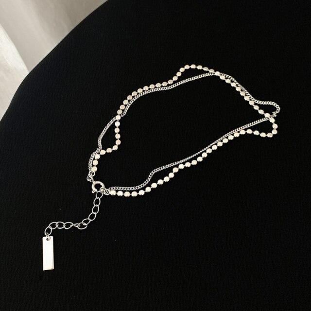 925 Sterling Silber Doppelschicht Fußkettchen für Frauen geometrische Scheibe Fußkettchen Armband Sommer Schmuck neu gray