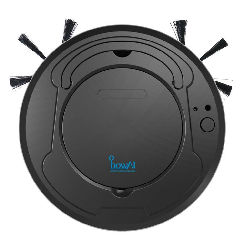 Bowai USB wiederaufladbarer automatischer Roboter-Staubsauger, intelligente Kehr-Trocken-Nass-Reinigungsmaschine, intelligenter Staubsauger für Zuhause schwarz