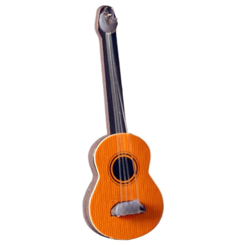 Für 1/6 1/12 Puppenhaus Miniatur Gitarre Holz E-Gitarre/Klassische Gitarre Modell Instrument Spielzeug Geschenk für Kinder