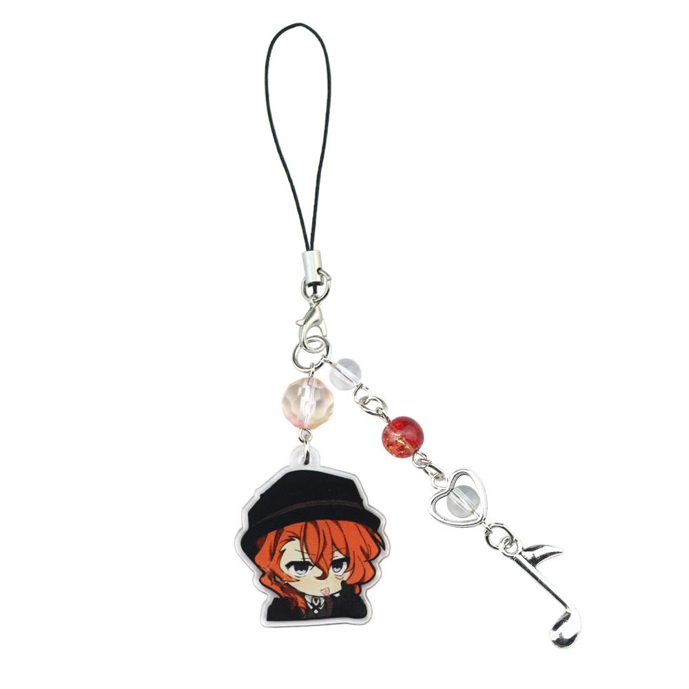 Anime BSD Dazai Osamu und Chuuay Schlüsselanhänger Bungou Stray Dogs Soukoku Inspiration Acryl Schlüsselanhänger Rucksack Schlüsselanhänger Anhänger Geschenke white