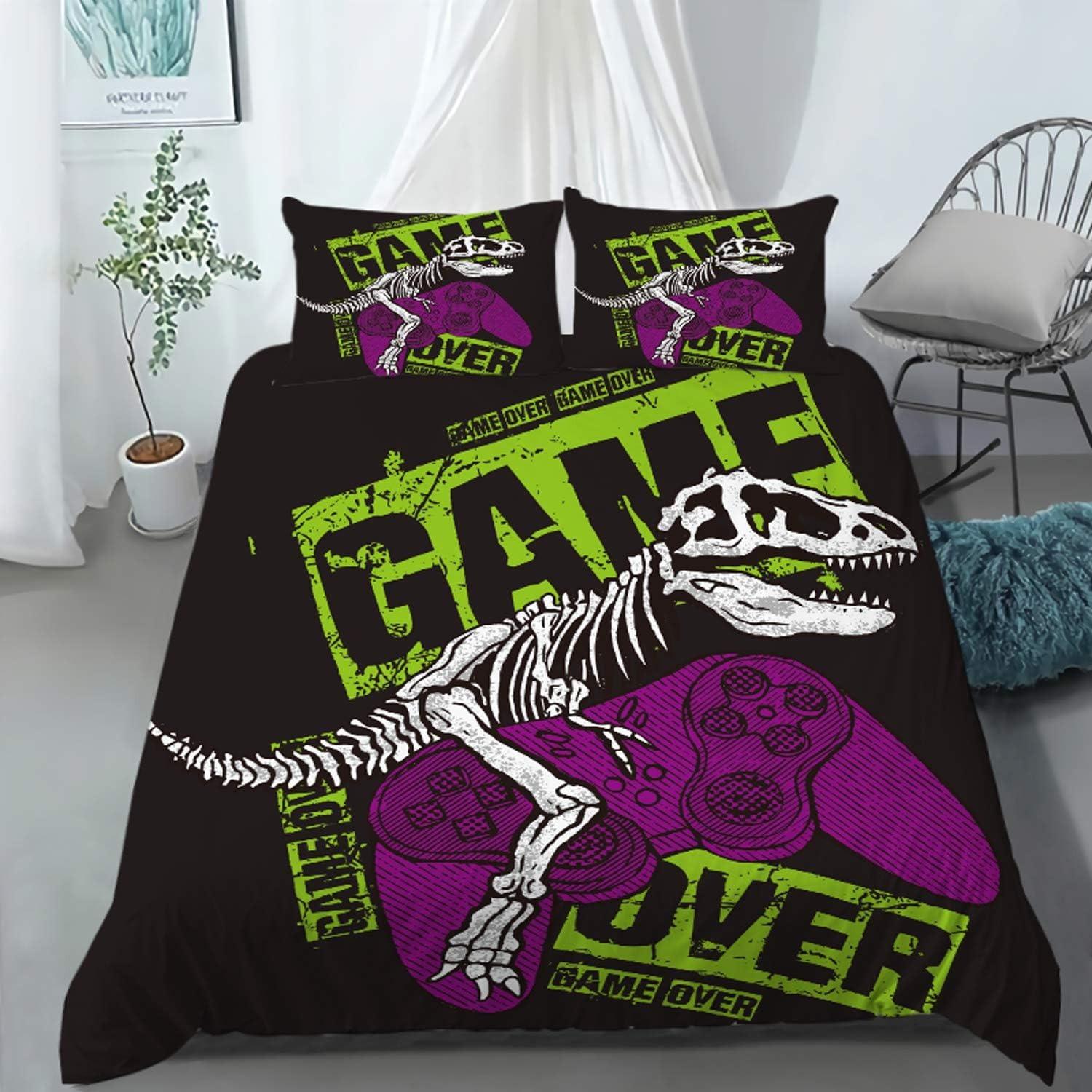 Play Designs Bettbezug Kissenbezug Gaming Bettwäsche Set Videospiele Erwachsene Junge Mädchen Schlafzimmer Dekoration Einzel Doppelgröße 100x135cm