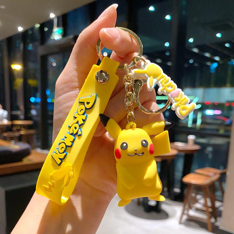 Pokemon Schlüsselanhänger Serie Anhänger Pokemon Schlüsselring Niedliche Pikachu Puppe Tasche Auto Anhänger für Geburtstag Kinder Geschenk Spielzeug Anhänger Beutel Kürbis Single pack