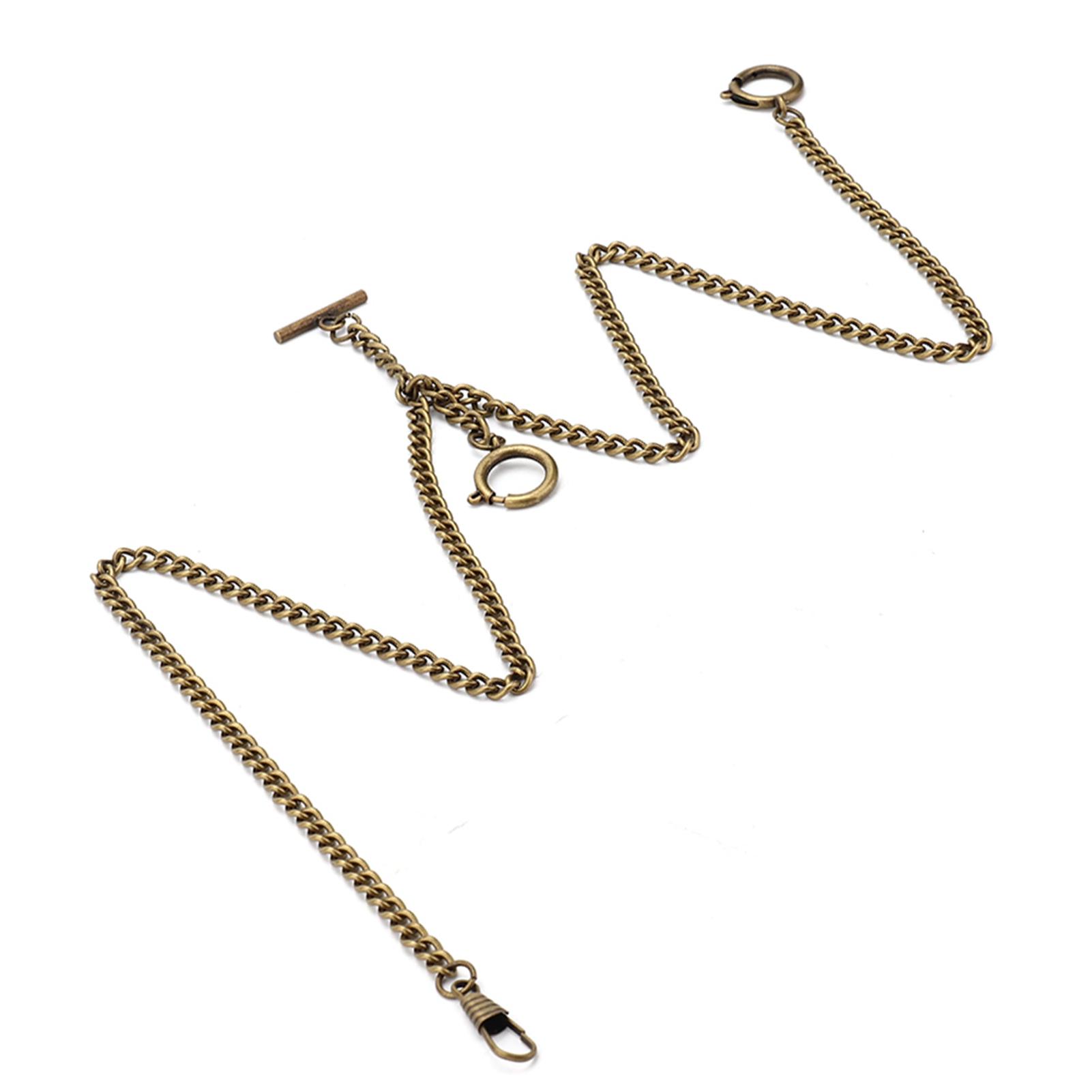 44 cm Retro-Vintage-Taschenuhr aus Metall mit Kettenglied, klassisches antikes Geschenk (Bronze)