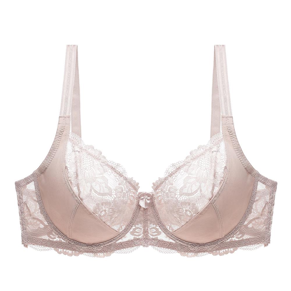Artdewred Spitze Perspektive Büstenhalter Frauen Sexy Dessous Bügel Blumen Bralette Plus Größe BHs 95E khaki