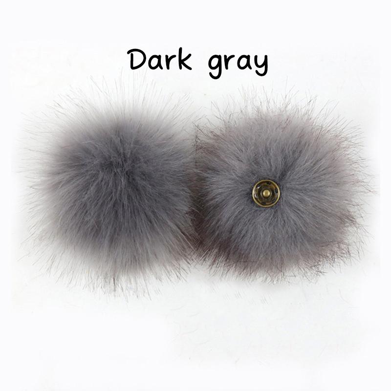 2 Stück Kappenzubehör DIY Ball Kunstfuchsfell Bommel mit Schnalle Haarball Hut Ball Pom Pom Mehrfarbig dunkelgraue