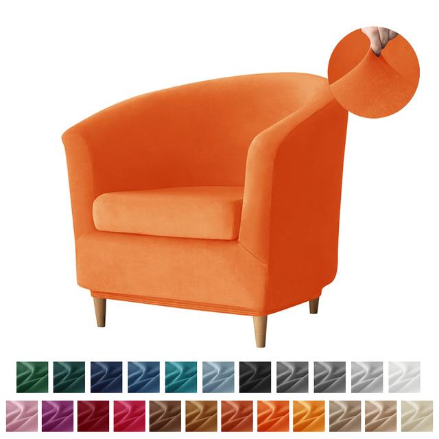 Split Velvet Club Tub Armchairs Stuhlhussen Stretch Solid Color Sofa Schonbezug Sofa Couchbezug für Bartheke mit Sitzbezug