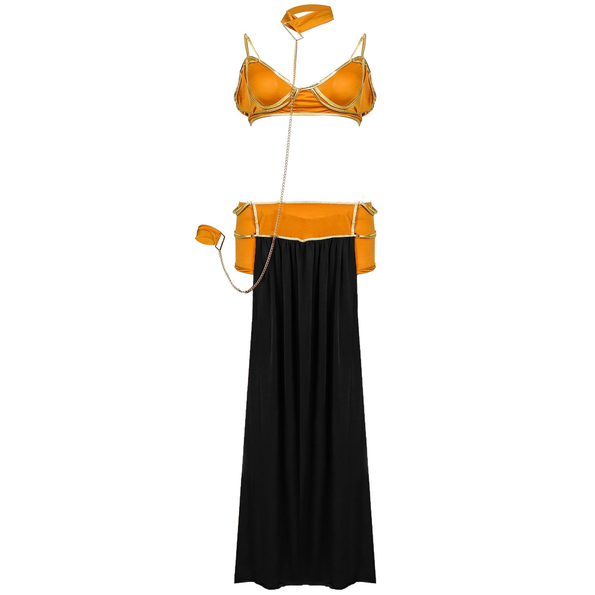 Sexy griechische Göttin Kostüme Damen Langer Rock Karnevalskostüm XL schwarz