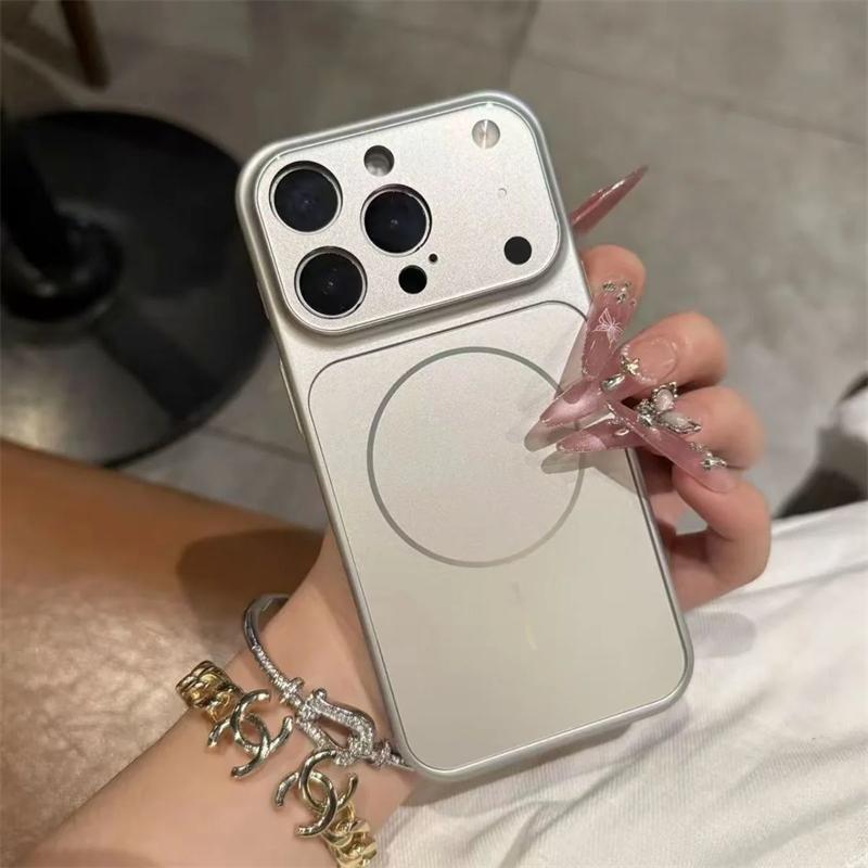 Original AG Nano Mattglas Für Magsafe Handyhülle Für iPhone 17 Pro Max 17 Air 16 15 14 13 Pro Max Magnetische Kabellose Lade Panzerabdeckung iPhone 15 Pro Max silber