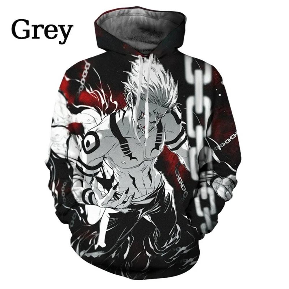 Anime Manga Jujutsu Kaisen Muster Herren Hoodie Satoru Gojo Sweatshirt 3D Druck Herren Hoodie Mode Pullover Neue Kinderbekleidung 140
