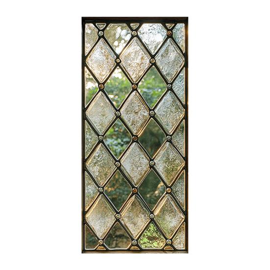 Geometrische Fensterfolie Rautenmuster Sichtschutzfolie Buntglaskunst Statisch haftende Sonnenschutzfolie für Heim- und Bürofenster Glastüren K