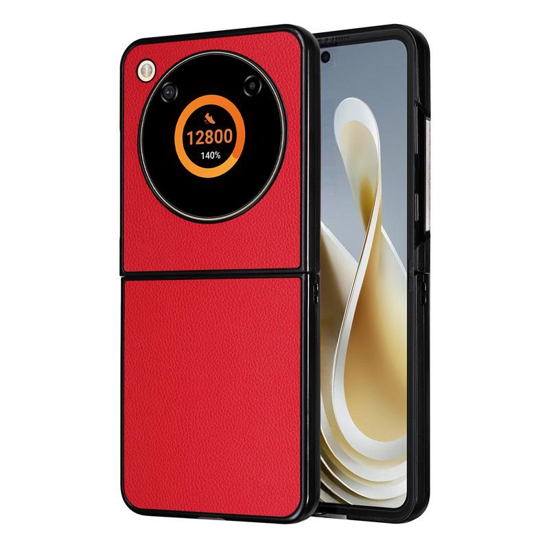 Handyhülle für ZTE nubia Flip PC+Leder Stoßfeste Anti-Fall-Schutzhülle for ZTE nubia Flip rot