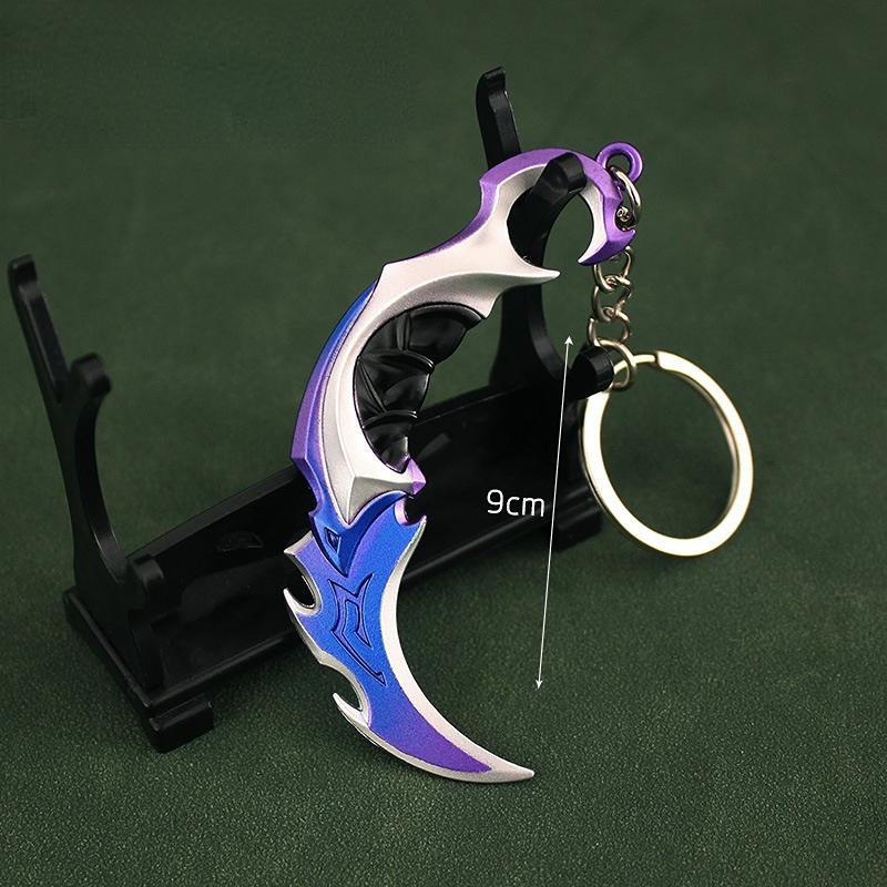 Valorant Schlüsselanhänger Waffe Nahkampf Reaver 2.0 Karambit Messer Reaver Vandal Spiel Zubehör Schwert Legierung Figur Anhänger Spielzeug für Geschenk