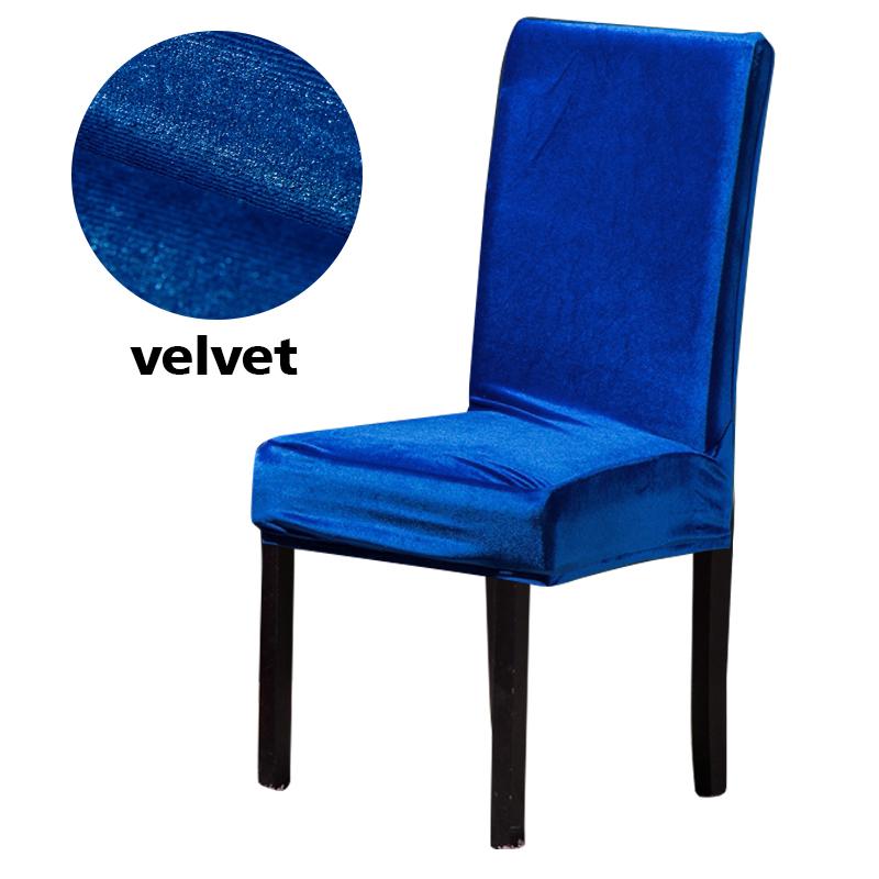 Stuhlhussen für Esszimmerstühle, samtig, weich, Stretch-Schonbezüge, staubdicht, Sitzbezug für Hochzeit, Hotel, Küche, Bankett, Wohnzimmer, abnehmbar Universal dunkelblaue