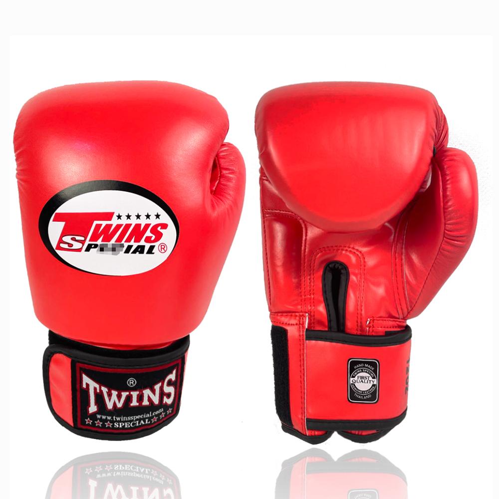 6 Farben Zwillinge 8OZ 10OZ 12OZ 14OZ 16OZ Erwachsene Kinder PU-Leder Kickkampf Kick Schlag Handschuhe Karate Muay Thai MMA Boxhandschuhe 10oz rot