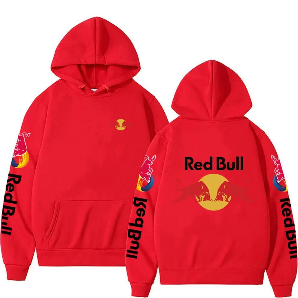 Red Bull Logo Print Herren Hoodie Frühling Herbst Neue Mode Lässig Mode Bequem Warm Lockerer Hoodie S rot