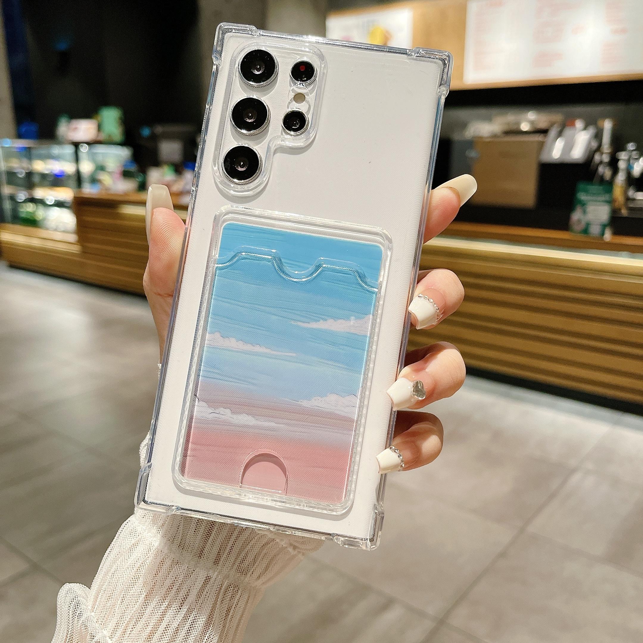 Kartenhalter Geldbörse Klare Hülle Für Samsung Galaxy S24 S23 S22 S21 Ultra Plus S20 FE A55 A35 A25 A15 A54 A34 A14 Silikonhülle For S22 Plus