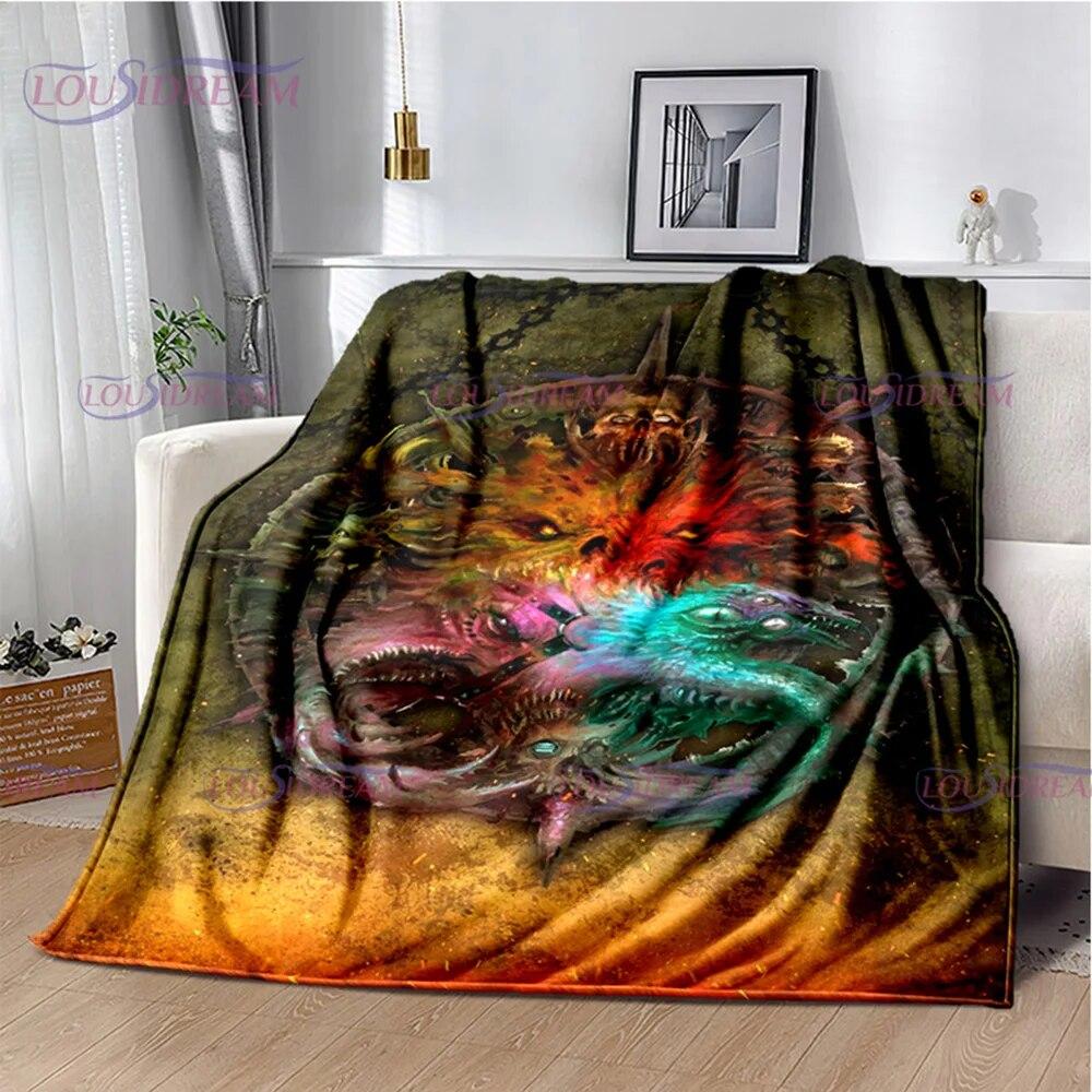 W-Warhammer Game Gamer Weiche Plüschdecke Überwurfdecke Flanelldecke Wohnzimmer Schlafzimmer Bett Sofa Picknick Büro Spieldecke 150x200cm