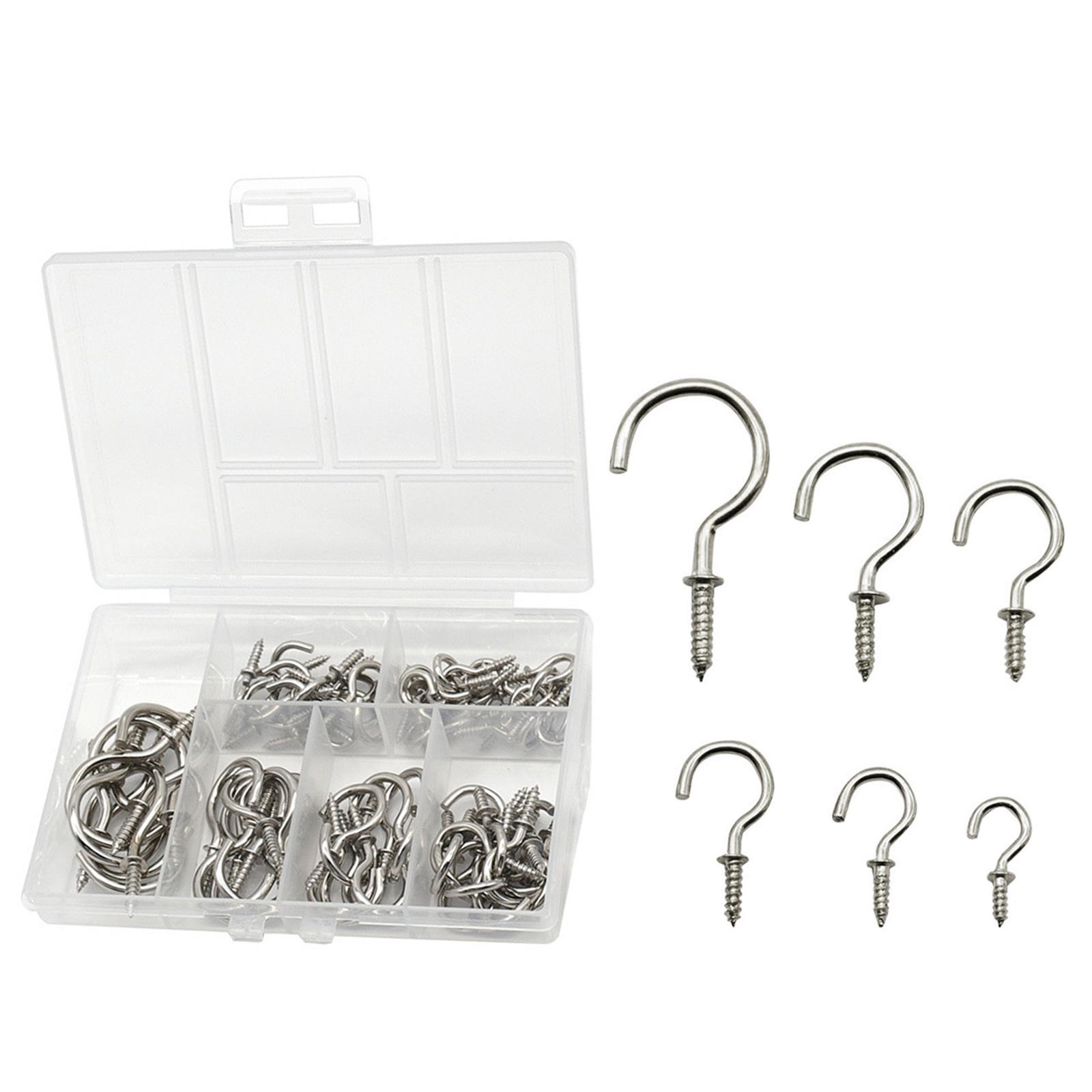 75er-Pack Eisenhaken zum Einschrauben in Tassen, rostbeständige Haken, vielseitige und zuverlässige Haken, sparen Platz, langlebig zum Aufhängen von Tassen und Schlüsseln silber