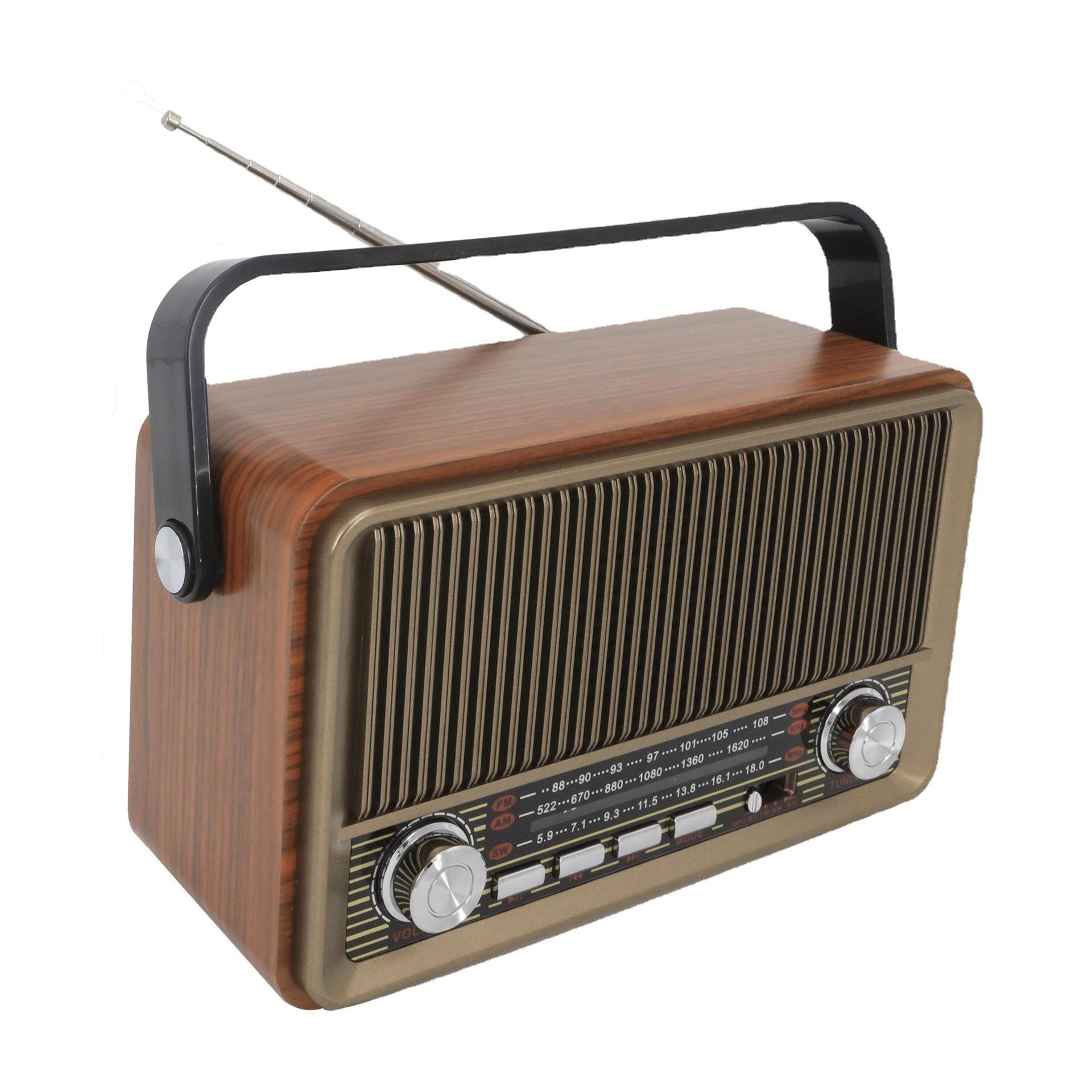 Retro-Holzhaus-Bluetooth-Radio-Stereo-Lautsprecher MP3-Musik-Player-Lautsprecher AM FM SW Multiband TD/USB braun