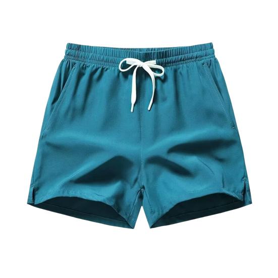 Herren-Shorts, elastischer Bund, verstellbarer Kordelzug, lässige Shorts mit Taschen, einfarbig, schnelltrocknend, Sport-Shorts XL blau