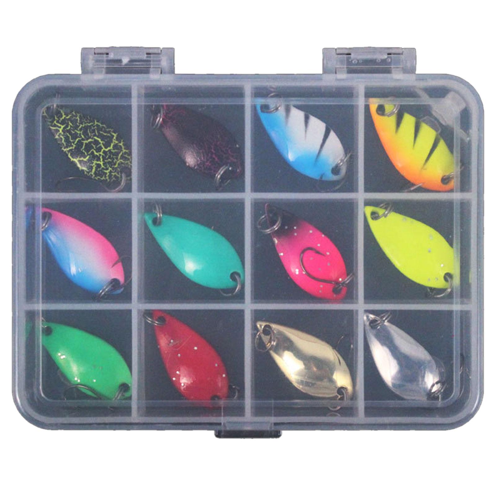 12 Stücke Löffel Metall Harte Spinner Köder Fischköder Bass Spinner Swimbaits Bunte Pailletten Köder Köder Einzelhaken Angelhaken 3.5g