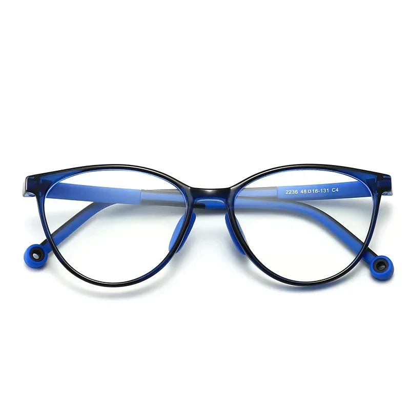 Blaulichtfilterbrille für Kinder Computerbrille TR90-Rahmen Klare Gläser Mädchen Junge Videospiele Kindersicherheitsbrille