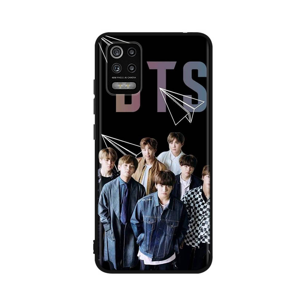 BT10 BTS Bangtan Boys Hülle für iPhone 16 15 Plus 14 13 12 11 Pro 8 7 6S 6 SE 5S X XR XS Max Realme C30 C33 C31 9I Huawei P30 Schwarze Weiche Hülle Huawei Y7 Prime 2018 capriblau