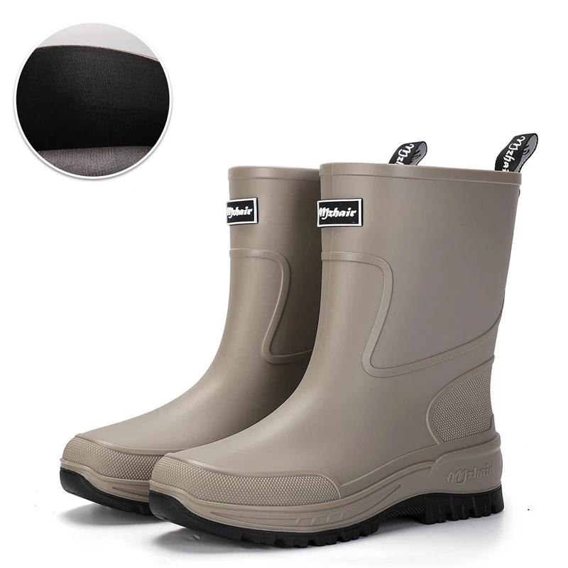 Wadenhohe Gummistiefel Wasserdicht PVC Gummi Gummistiefel Atmungsaktives Mesh-Futter Rutschfeste Sohle Outdoor Angeln Gartenarbeit Arbeit Regenschuhe 36-37 grau