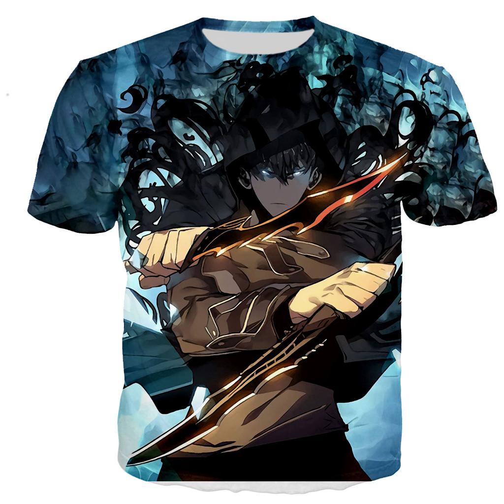 Männer/frauen Sommer Mode Anime Solo Nivellierung 3D Gedruckt T-shirt Casual Harajuku T Shirts Streetwear Übergroßen Tops Tees XXXL