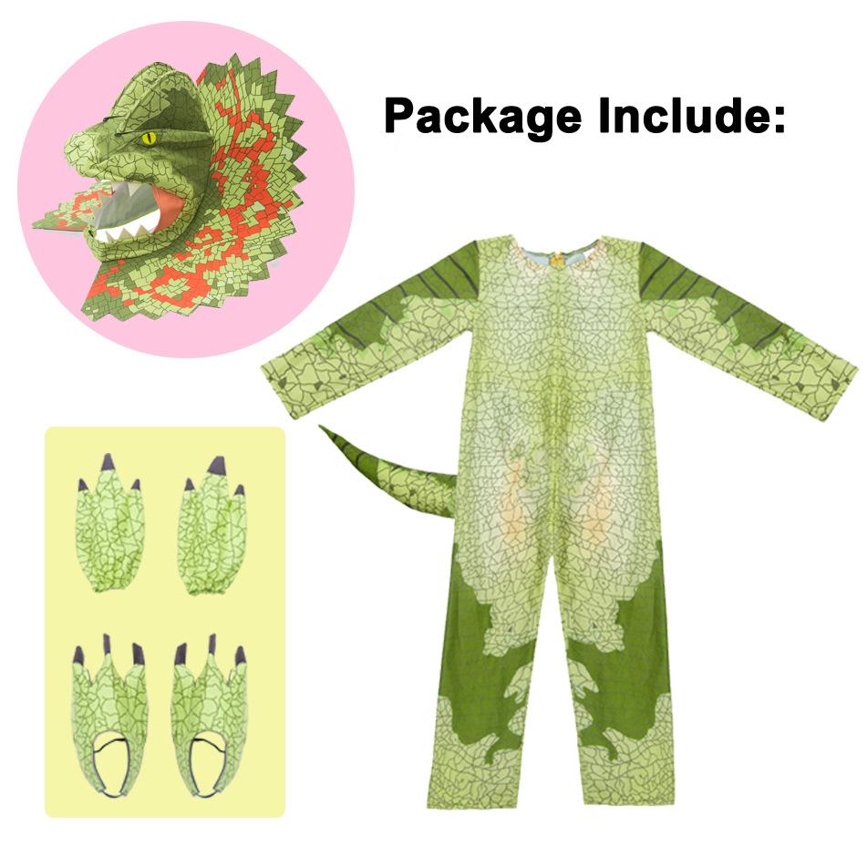 Kinder Halloween Tier Dinosaurier Tyrannosaurus Kostüm Kinder Lustige Cosplay Overall Geburtstag Party Mädchen Jungen Kostüm m grün