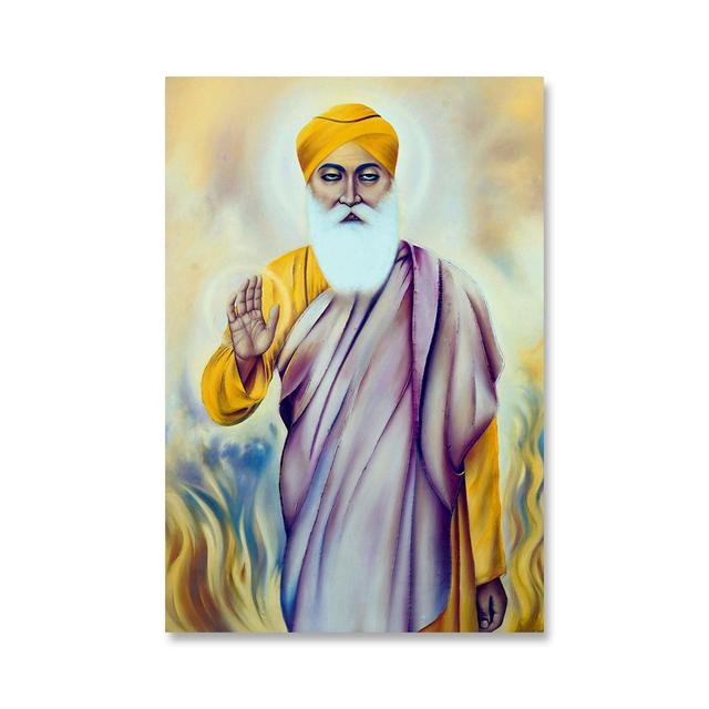 Indien Kunst Die Zehn Sikh Gurus Leinwand Malerei Wand Kunst Guru Nanak Poster Drucke Sikhismus Wandbilder für Wohnzimmer Dekoration 60cm×90cm NoFrame