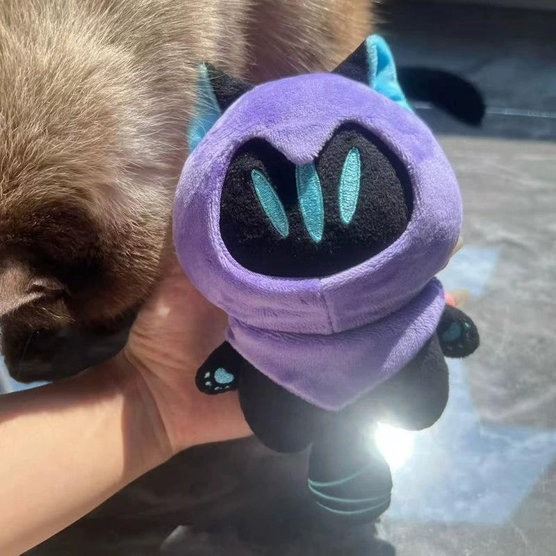 10cm Valorant Omen Katze Plüschtier Cartoon Omen Plüschpuppe Körper Spielzeug Sammlerfigur Schlüsselanhänger Anhänger Puppe Geschenke blue