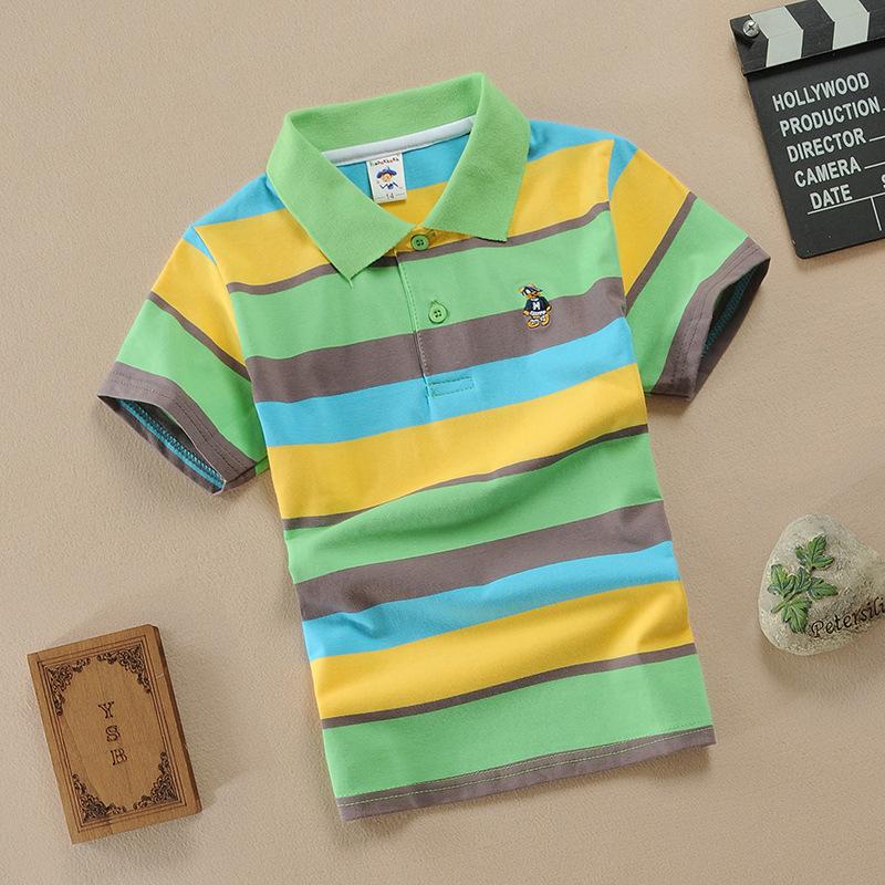 Jungen und Mädchen Kinder-T-Shirt Sommer Koreanischer Stil Revers Reine Baumwolle Kurzarm-T-Shirt Baby Kinderbekleidung 120cm