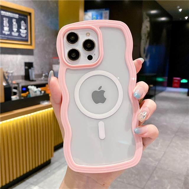 Für iPhone 15 Pro Max Luxus Magsafe Magnetisch Süßigkeiten Wellenlinien Handyhülle Für iPhone 11 12 13 14 15 Plus Rahmen Schutzhülle For 15 Pro Max
