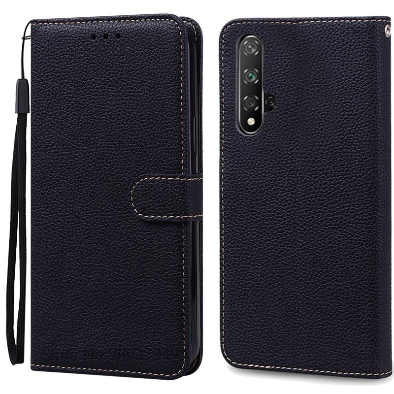 Nova 5T Hülle Für Huawei Nova 5T Hülle Brieftasche Flip Cover Für Huawei Nova 5t Nova5t YAL-L21 YAL-L61 YAL-L71 Handyhülle Fundas For Huawei Nova 5T schwarz