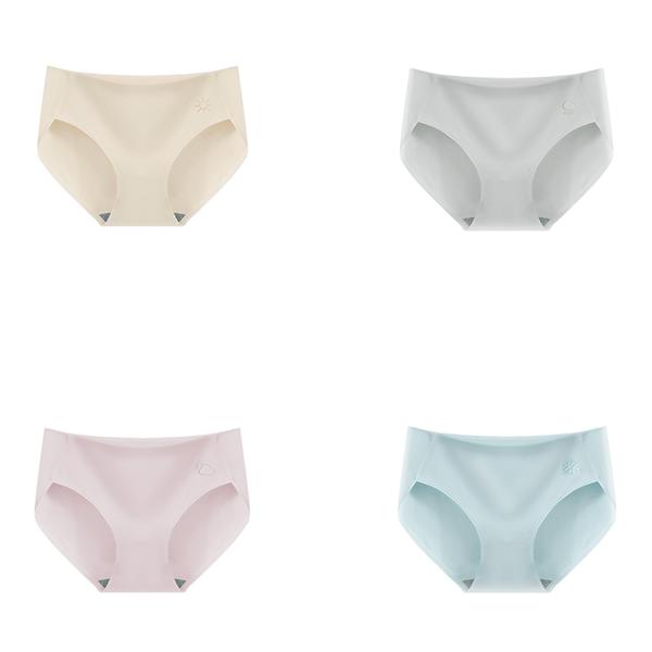 4 Stück/Set Süße Mädchen Slips Bequeme Atmungsaktive Baumwollunterhosen Damen Mid-Waist Einfarbig Nahtlose Slips M