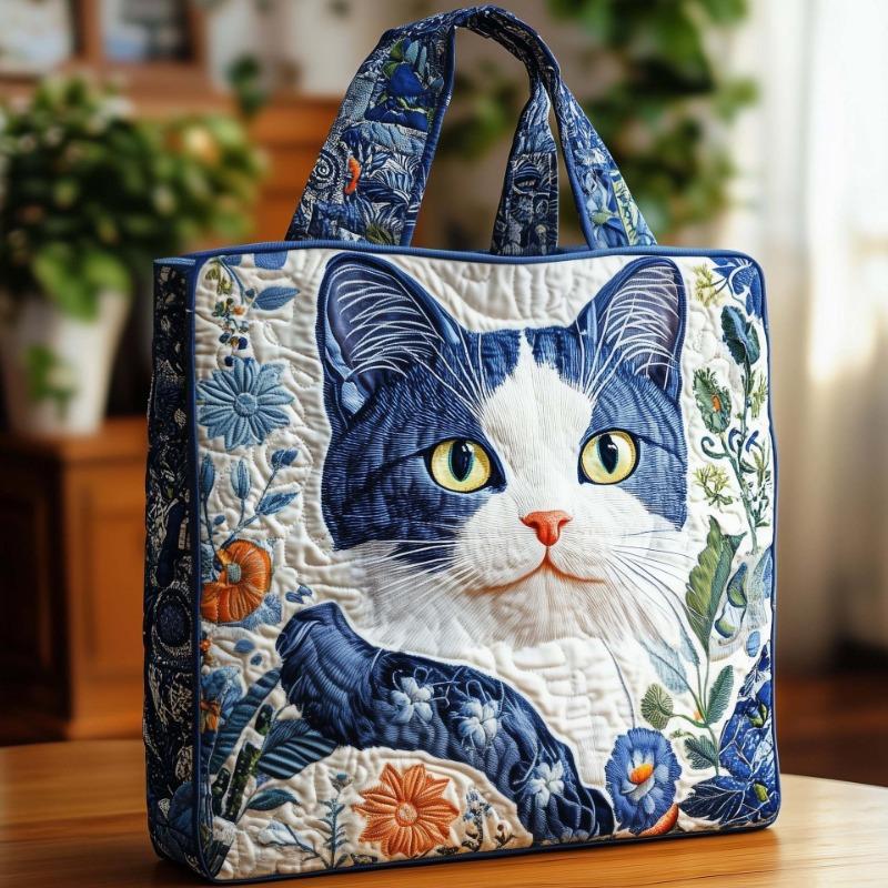 Neue Katzen-Serie Digitaldruck Mode Beliebte Tragetasche Gesteppte Umhänge-Tragetasche Langlebige Lässige Handtasche für Reisen Einkaufen Täglichen Weg zur Arbeit 34x40x10cm gray