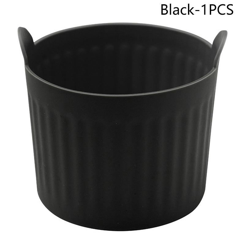 1/4Pcs Air Friteuse Backen Ramekins Lebensmittel-Grade Silikon Form Tassen Ei Form Backformen Set Für Muffins Cupcakes Pudding Tarts Küche 1PCS schwarz