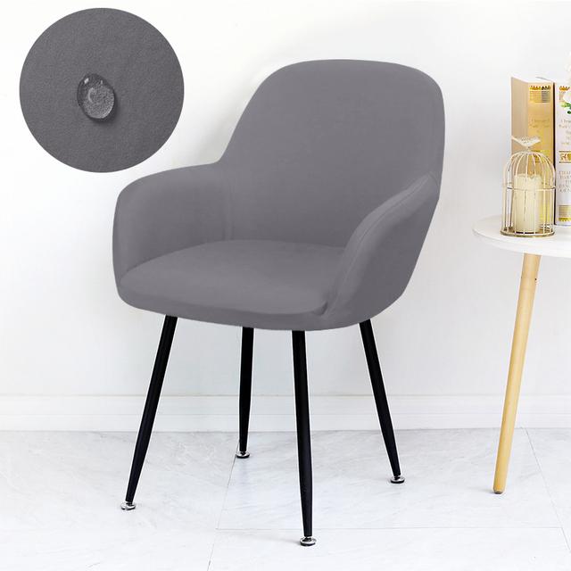 Wasserdichter Hochsesselbezug, elastisch, Esszimmerstuhl-Schonbezüge, waschbar, für Bürosessel, Stuhlhussen für Küche und Zuhause ONE Piece grau
