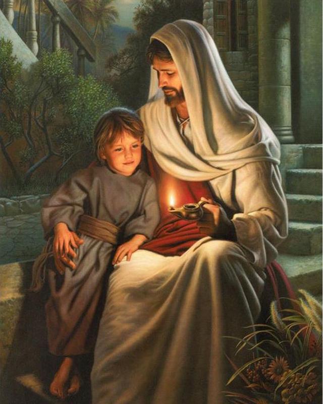 Diamant Malerei Neue Jesus Bilder Von Strass 5D DIY Diamant Stickerei Verkauf Religiöse Figuren Mosaik Wohnkultur Full Round 20X30CM blau