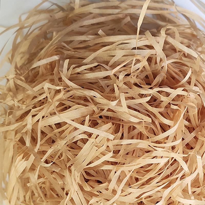 20g-100g zerknittertes buntes Bastpapier Bastfüllung DIY Hochzeit Party Geschenkbox Süßigkeiten Material Verpackung Füllung Dekorationen 100g khaki