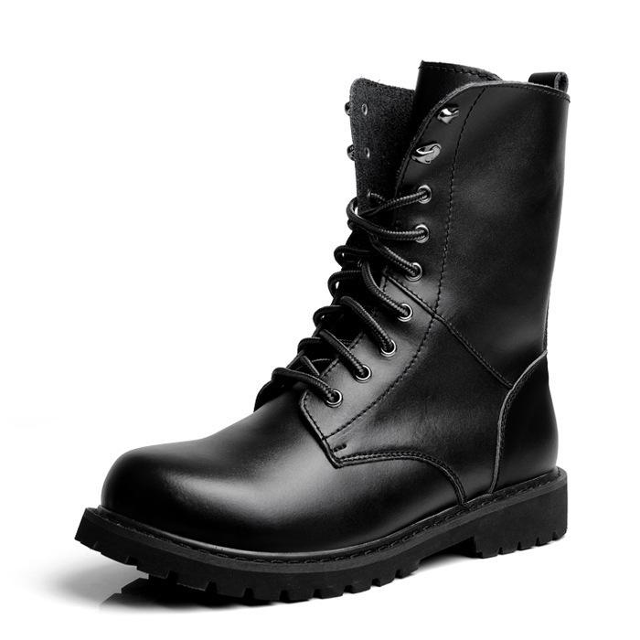 FiveFive Herrenstiefel aus Leder, wasserdicht, Stiefelette, Outdoor-Arbeitsschuhe 48 schwarz