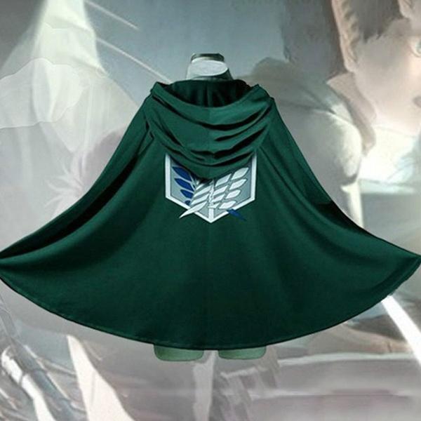 Japanischer Hoodie Attack On Titan Umhang Shingeki No Kyojin Scouting Legion Halloween Cosplay Kostüm Anime Cosplay Grüner Umhang XL grün
