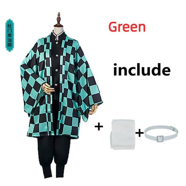 Anime Demon Slayer Kimetsu No Yaiba Tanjirou Kamado Nezuko Cosplay Damen und Herren Kinder Kimono Cosplay Kostüm Halloween Sets 3XL