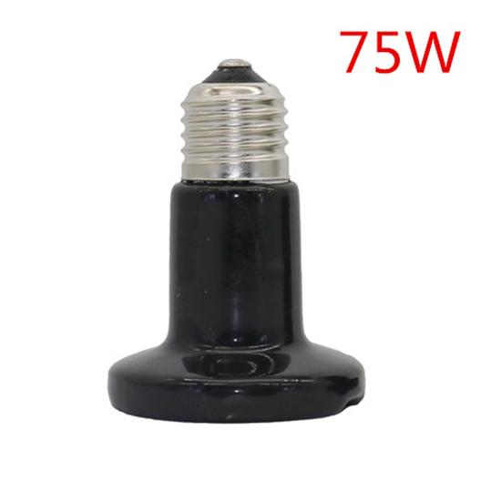 E27 Haustier-Heizlicht, 25 W, 50 W, Mini-Infrarot-Keramik-Emitter, Wärmelampe, Schwarz für Reptilien-Haustier-Brutlampe 75W